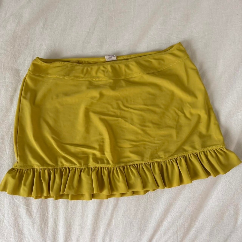 2000s yellow mini swim skirt